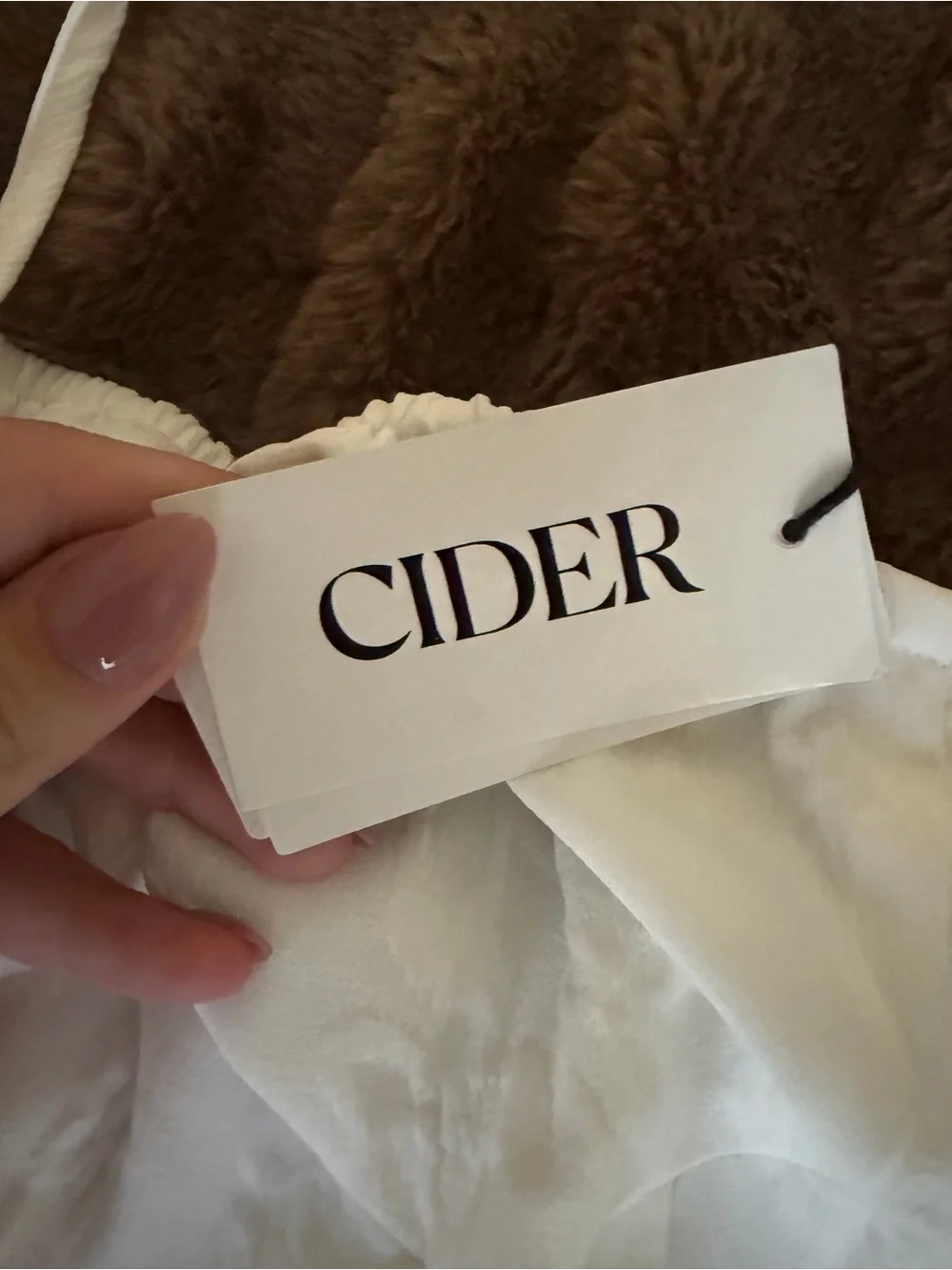 Cider White Floral Eyelet Halter Mini Dress